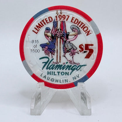 Flamingo Hilton Laughlin Nevada 1997 'Abraham Lincoln' Series 9 LE $5 Casino Chip N8293