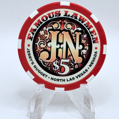 Jerry's Nugget N. Las Vegas Nevada 1997 'Famous Lawmen - Wyatt Earp' LE $5 Casino Chip V3159