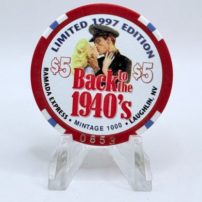 Ramada Express Laughlin Nevada 1998 'Back To The's Collection - We Can Do It' LE $5 Casino Chip V1366
