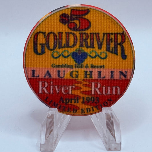 Gold River Laughlin Nevada 1993 'River Run' LE $5 Casino Chip N0628