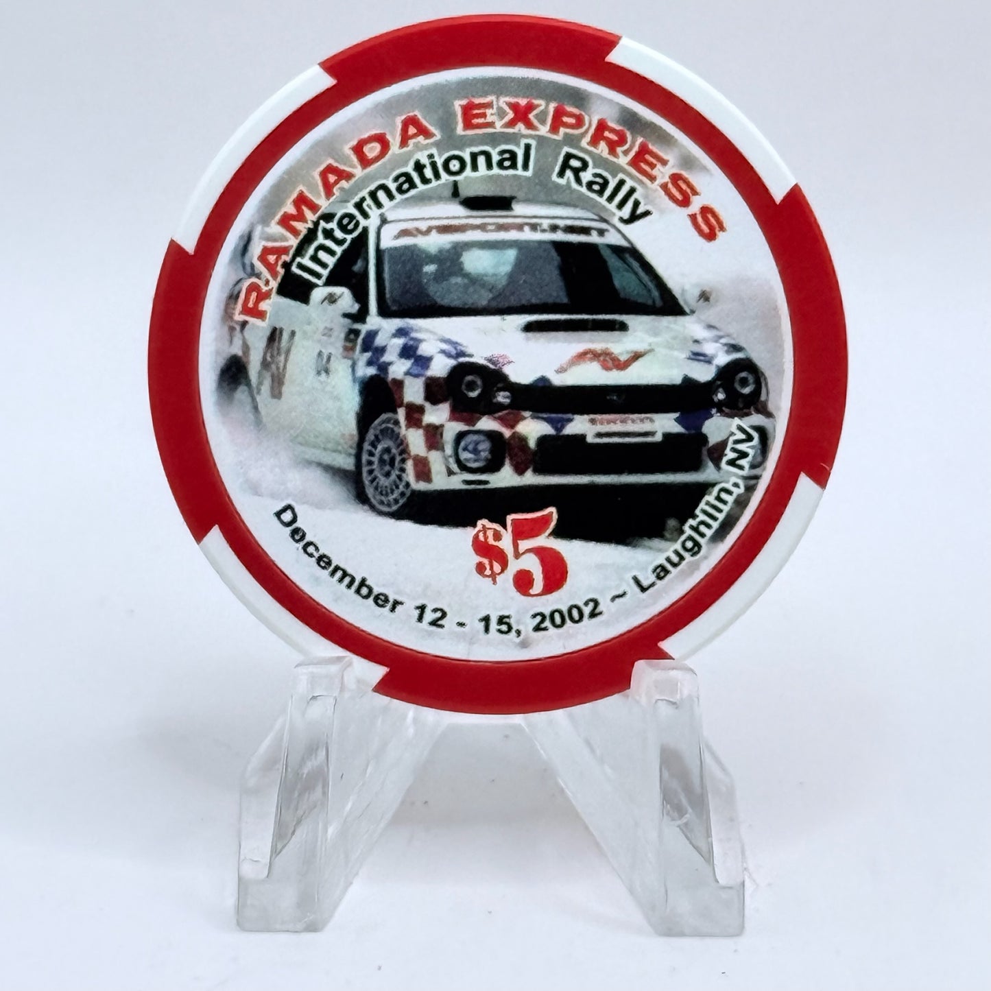 Ramada Express Laughlin Nevada 2002 'International Rally' LE $5 Casino Chip E2198