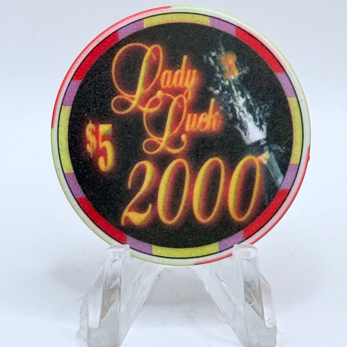 Lady Luck Las Vegas Nevada 1999 'Millennium Celebration' LE $5 Casino Chip V4732