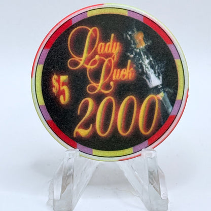 Lady Luck Las Vegas Nevada 1999 'Millennium Celebration' LE $5 Casino Chip V4732