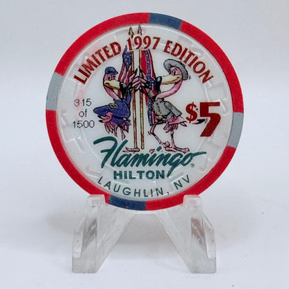Flamingo Hilton Laughlin Nevada 1997 'Jefferson Davis' Series 9 LE $5 Casino Chip N8295