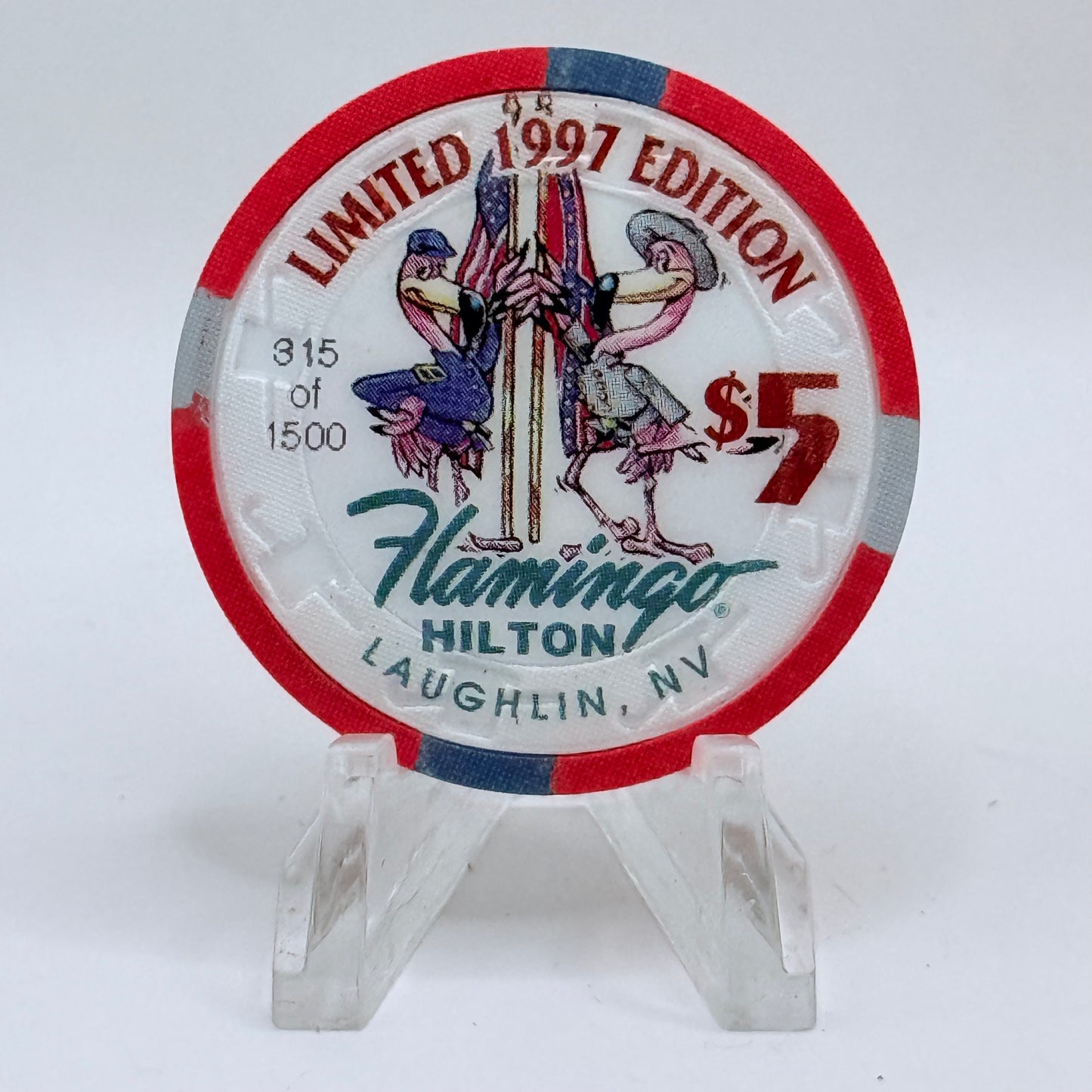 Flamingo Hilton Laughlin Nevada 1997 'Ulysses S Grant' Series 9 LE $5 Casino Chip N8299