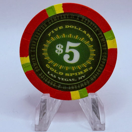 Gold Spike Las Vegas Nevada 2004 $5 Casino Chip E3100