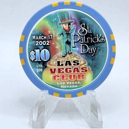 Las Vegas Club Las Vegas Nevada 2002 'St. Patrick's Day' LE $10 Casino Chip V9150