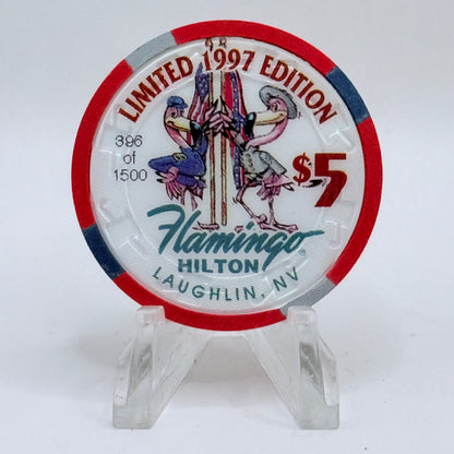 Flamingo Hilton Laughlin Nevada 1997 'General Stonewall Jackson' Series 9 LE $5 Casino Chip N8299