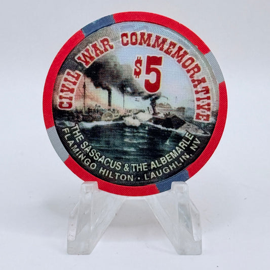 Flamingo Hilton Laughlin Nevada 1997 'Civil War Commemorative' Series 9 LE $5 Casino Chip N8301