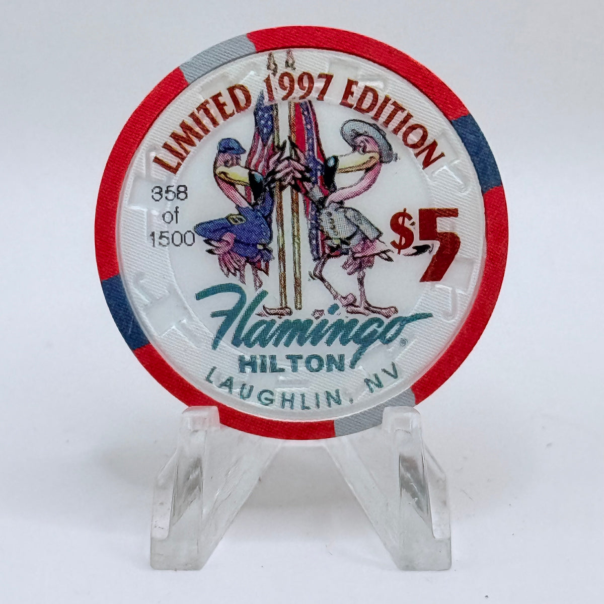 Flamingo Hilton Laughlin Nevada 1997 'Civil War Commemorative' Series 9 LE $5 Casino Chip N8301