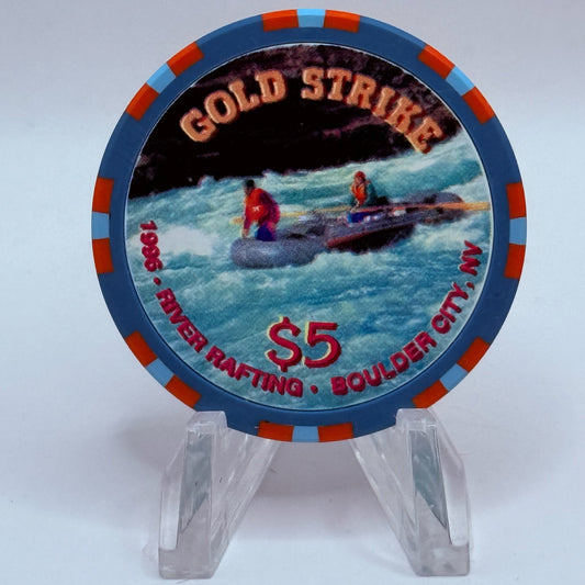 Gold Strike Inn Boulder City Nevada 1996 'River Rafting' LE $5 Casino Chip N0437