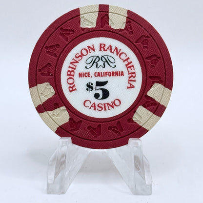 Robinson Rancheria Casino Nice California $5 Casino Chip