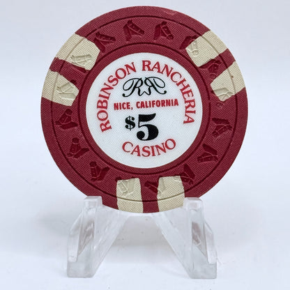 Robinson Rancheria Casino Nice California $5 Casino Chip