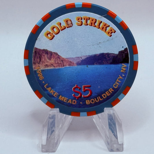 Gold Strike Inn Boulder City Nevada 1996 'Lake Mead' LE $5 Casino Chip N0436