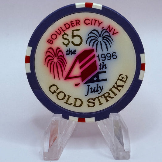 Gold Strike Inn Boulder City Nevada 1996 '4th of July' LE $5 Casino Chip N8435