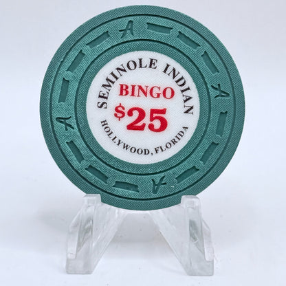 Seminole Indian Bingo Hollywood Florida $25 Casino Chip