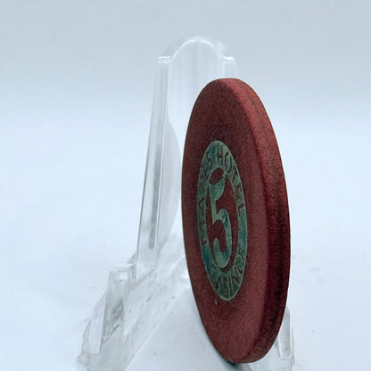 Mapes Hotel Casino Reno Nevada 1948 $5 Casino Chip N5227