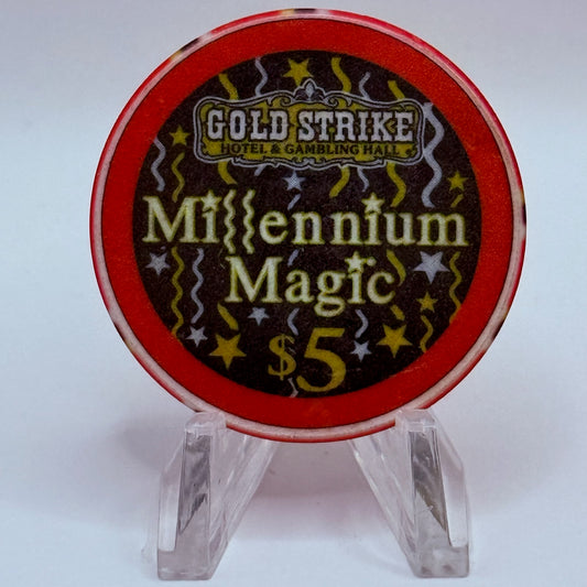 Gold Strike Hotel & Gambling Hall Jean Nevada 1999 'Millennium Magic' LE $5 Casino Chip V4325