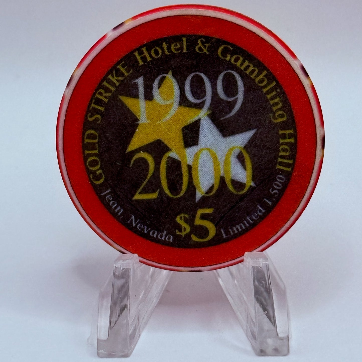 Gold Strike Hotel & Gambling Hall Jean Nevada 1999 'Millennium Magic' LE $5 Casino Chip V4325