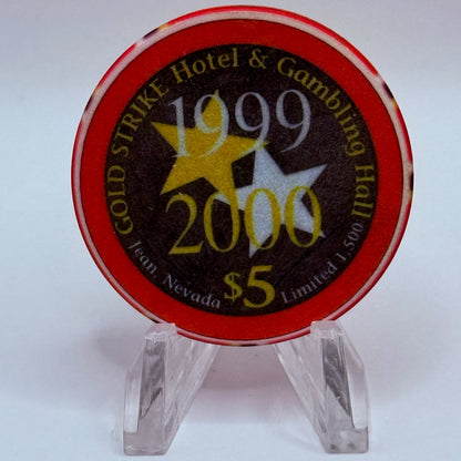 Gold Strike Hotel & Gambling Hall Jean Nevada 1999 'Millennium Magic' LE $5 Casino Chip V4325