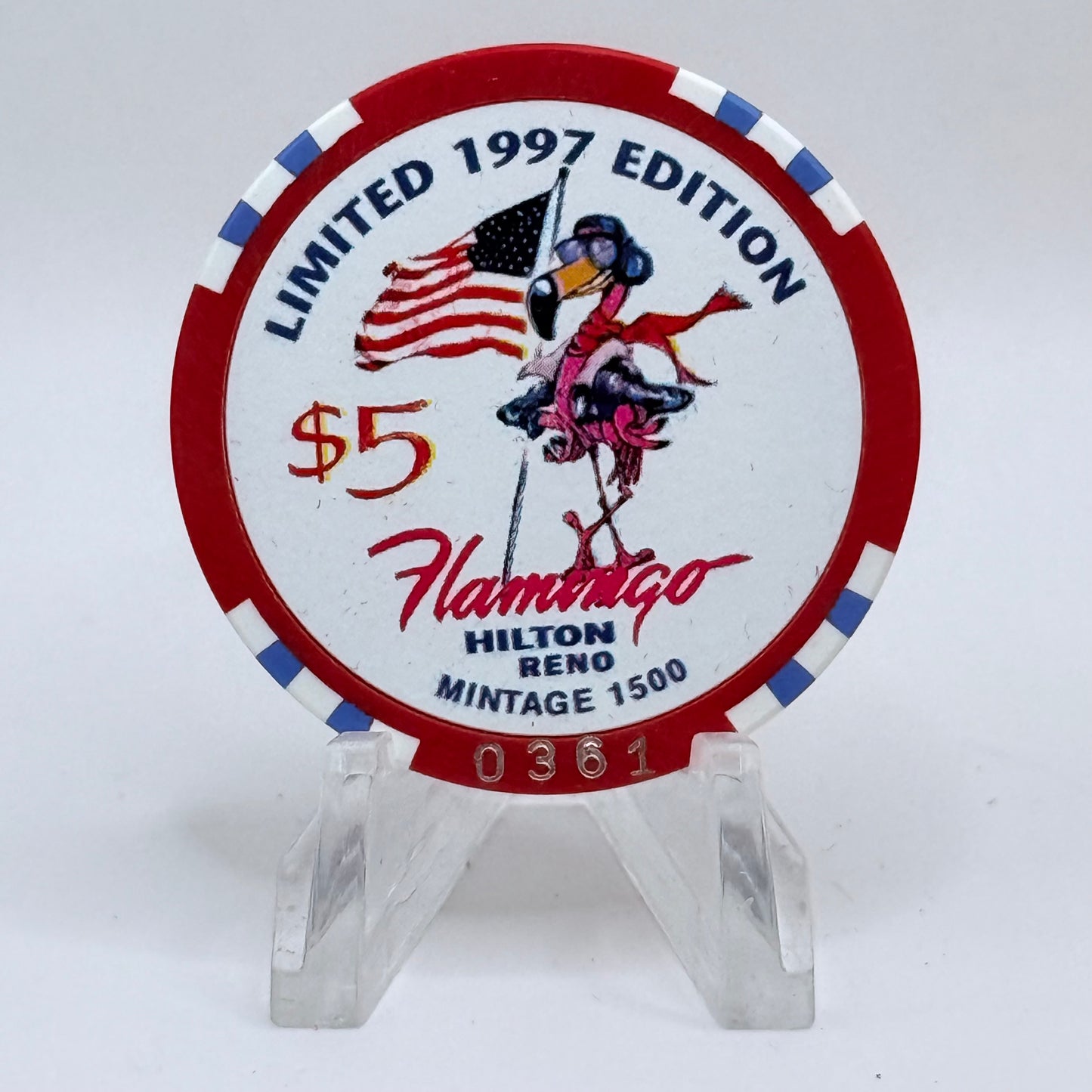 Flamingo Hilton Reno Nevada 1997 Series 8 LE $5 Casino Chip N9723