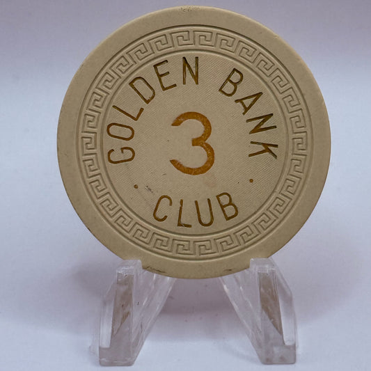 Golden Bank Club Reno Nevada Series 3 Roulette White Casino Chip N7269