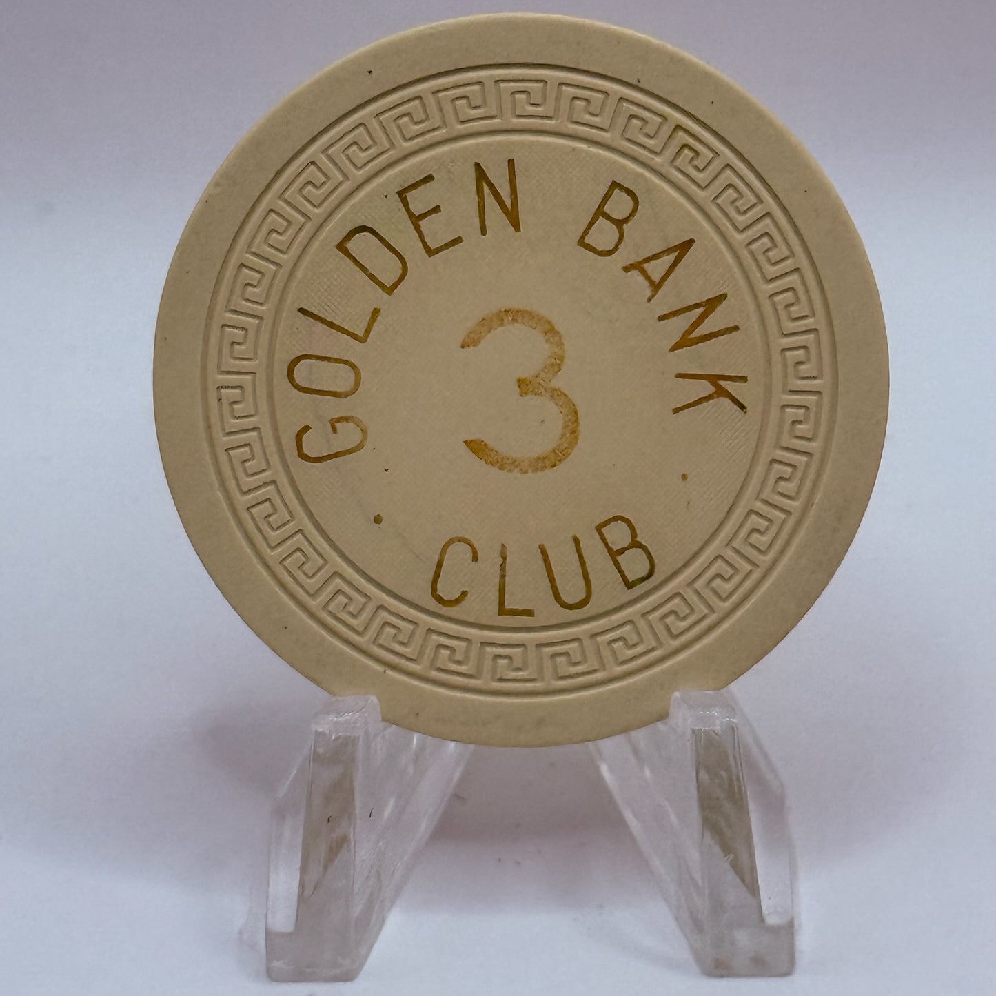 Golden Bank Club Reno Nevada Series 3 Roulette White Casino Chip N7269