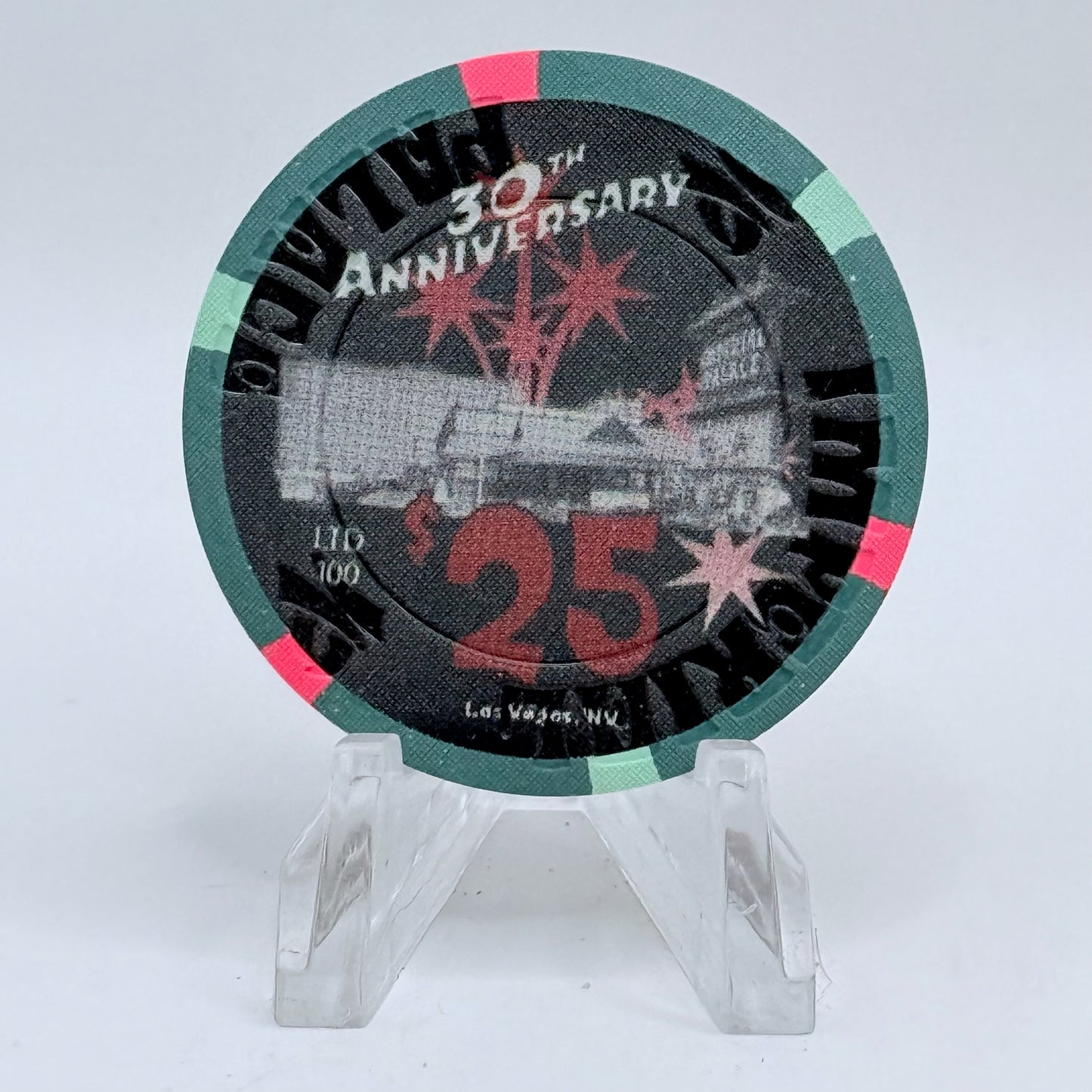 Imperial Palace Las Vegas Nevada 2008 '30th Anniversary' LE $25 Casino Chip E8097