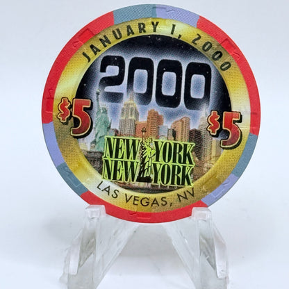 New York New York Las Vegas Nevada 1999 'Millennium' LE $5 Casino Chip V5107