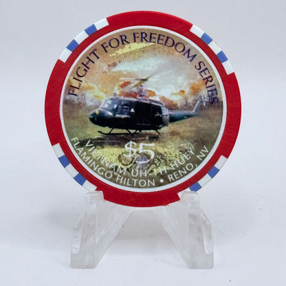 Flamingo Hilton Reno Nevada 1997 'Flight for Freedom' Series 8 LE $5 Casino Chip N9727