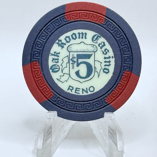 Oak Room Casino Reno Nevada 1963 LE $5 Casino Chip N6906