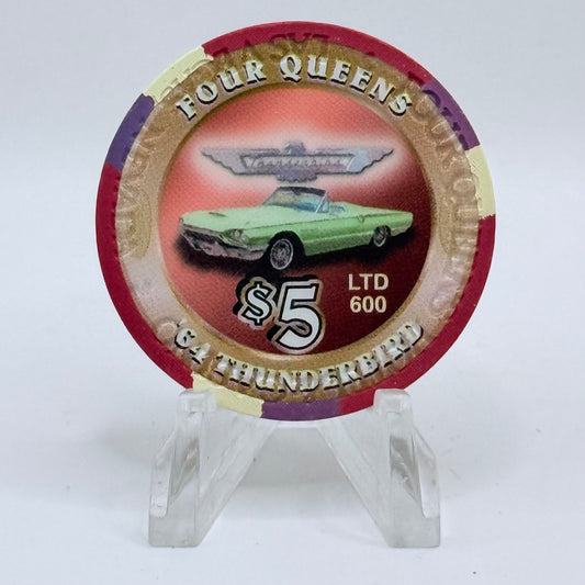 Four Queens Las Vegas Nevada 2002 'Ford Thunderbird' LE $5 Casino Chip E0519