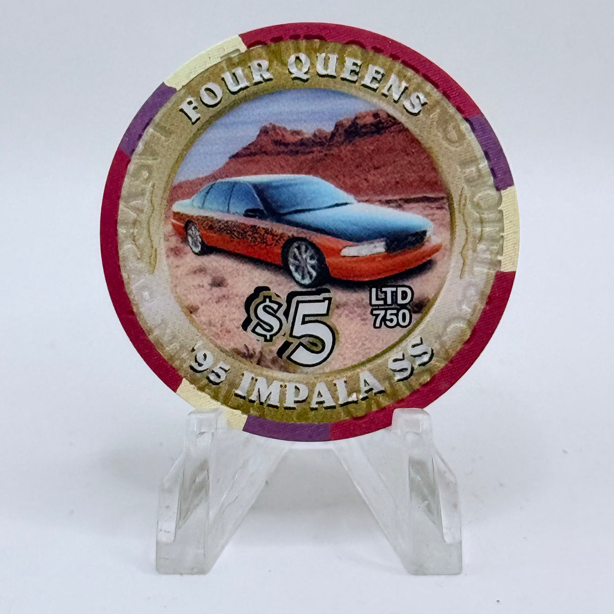 Four Queens Las Vegas Nevada 2002 '1995 Impala SS' LE $5 Casino Chip E0520