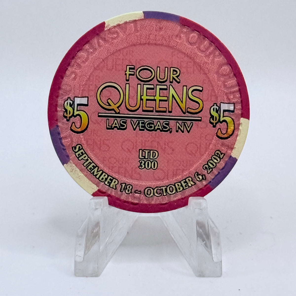Four Queens Las Vegas Nevada 2002 '2nd Annual Poker Classic' LE $5 Casino Chip E0523