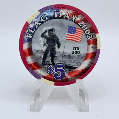 Four Queens Las Vegas Nevada 2003 'Flag Day' LE $5 Casino Chip E0536