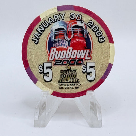 Four Queens Las Vegas Nevada 2000 'Bud Bowl' LE $5 Casino Chip V4209