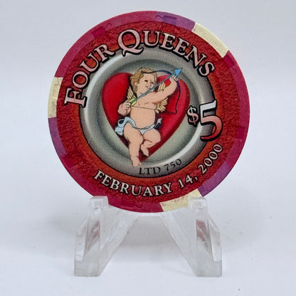 Four Queens Las Vegas Nevada 2000 'St. Valentine's Day' LE $5 Casino Chip V4214