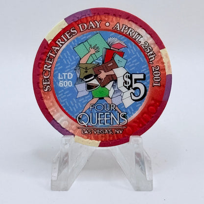 Four Queens Las Vegas Nevada 2001 'Secretary's Day' LE $5 Casino Chip V7069