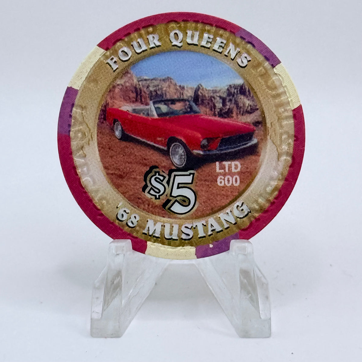 Four Queens Las Vegas Nevada 2002 '1968 Mustang' LE $5 Casino Chip V8535