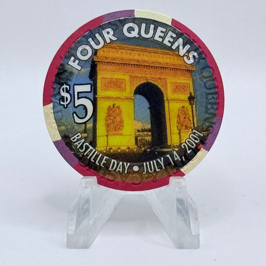 Four Queens Las Vegas Nevada 2001 'Bastille Day' LE $5 Casino Chip V8536