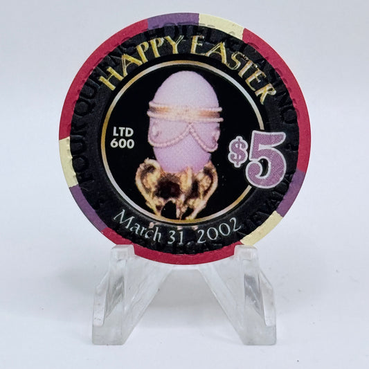 Four Queens Las Vegas Nevada 2002 'Happy Easter' LE $5 Casino Chip V8537