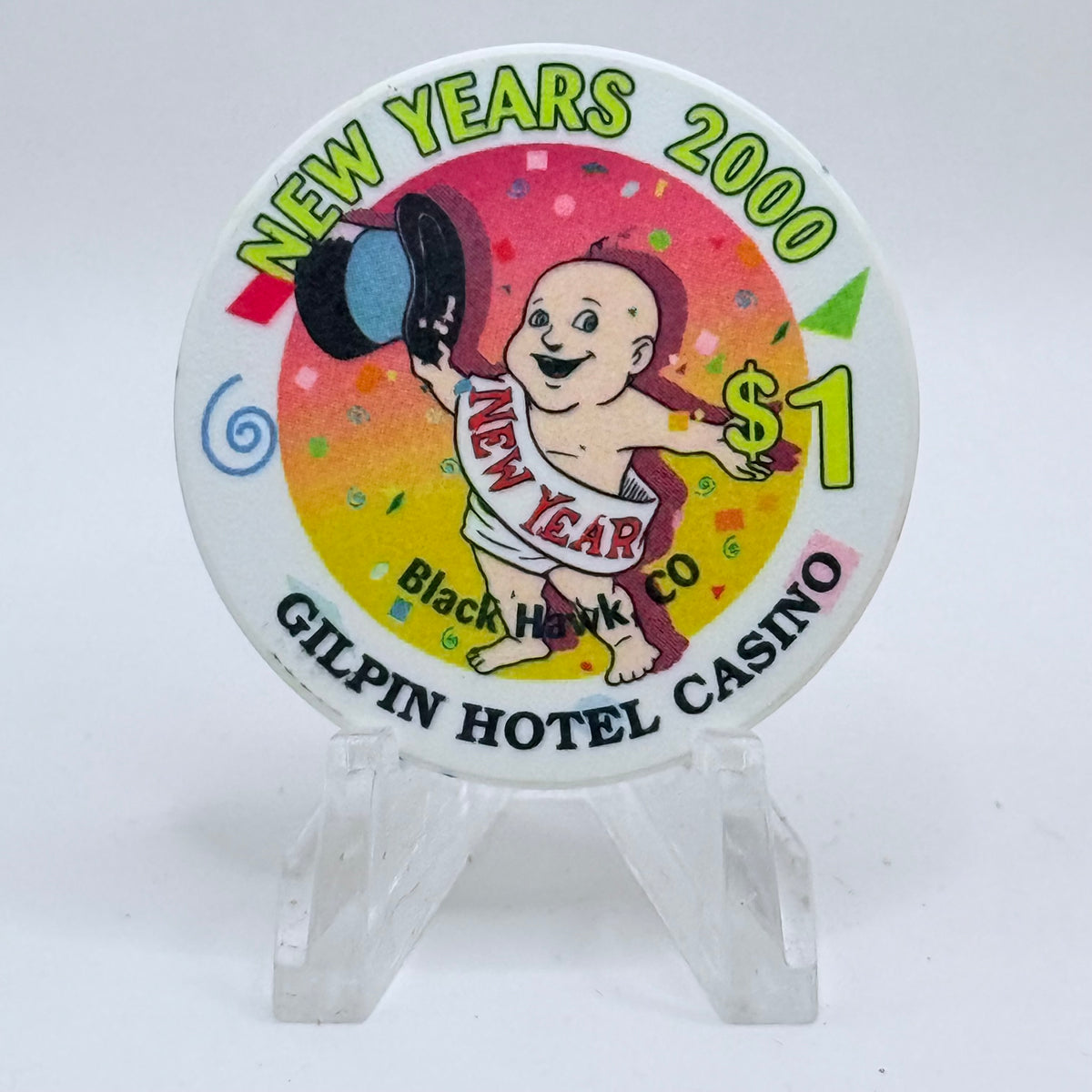 The Gilpin Black Hawk Colorado 2000 'New Years' LE $1 Casino Chip