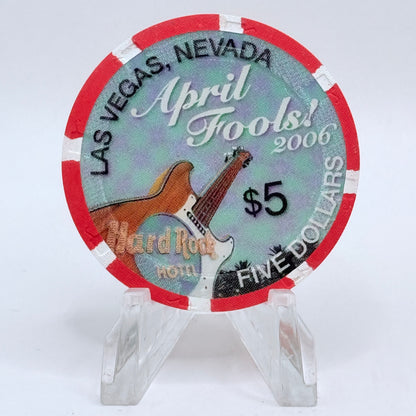 Hard Rock - Las Vegas Las Vegas Nevada 2006 'April Fools Day' LE $5 Casino Chip E7430