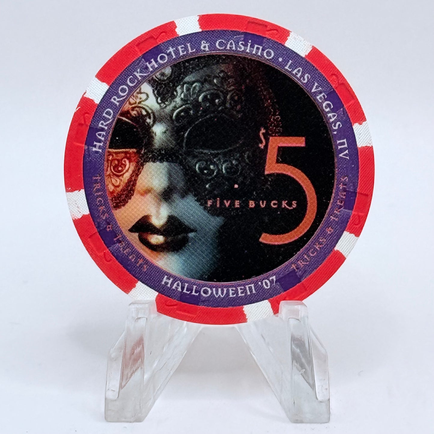 Hard Rock - Las Vegas Las Vegas Nevada 2007 'Halloween' LE $5 Casino Chip E7435