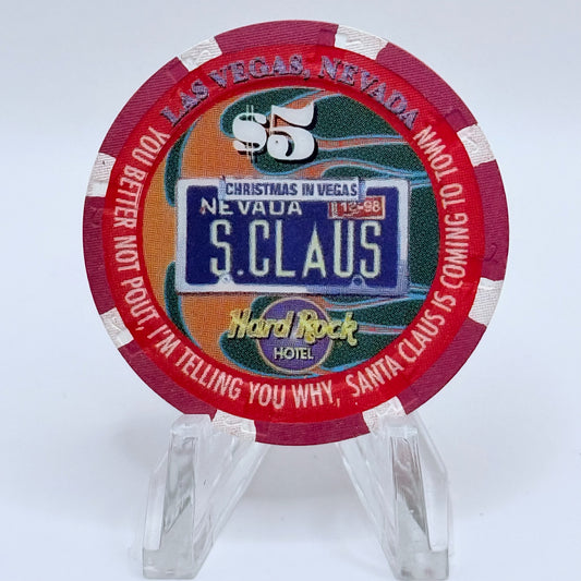 Hard Rock - Las Vegas Las Vegas Nevada 1998 'Christmas' LE $5 Casino Chip V2672