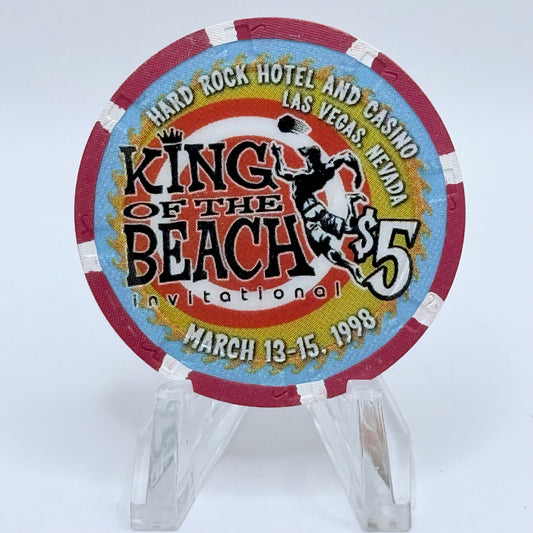 Hard Rock - Las Vegas Las Vegas Nevada 1998 'King of the Beach' LE $5 Casino Chip N9855