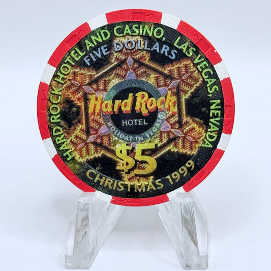 Hard Rock - Las Vegas Las Vegas Nevada 1999 'Christmas' LE $5 Casino Chip V4431