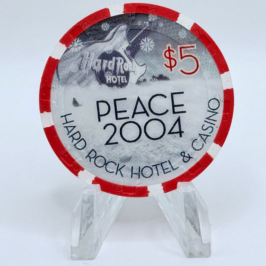 Hard Rock - Las Vegas Las Vegas Nevada 2004 'Christmas' LE $5 Casino Chip E7424