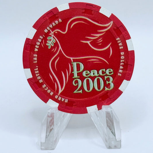Hard Rock - Las Vegas Las Vegas Nevada 2003 'Christmas' LE $5 Casino Chip E0782