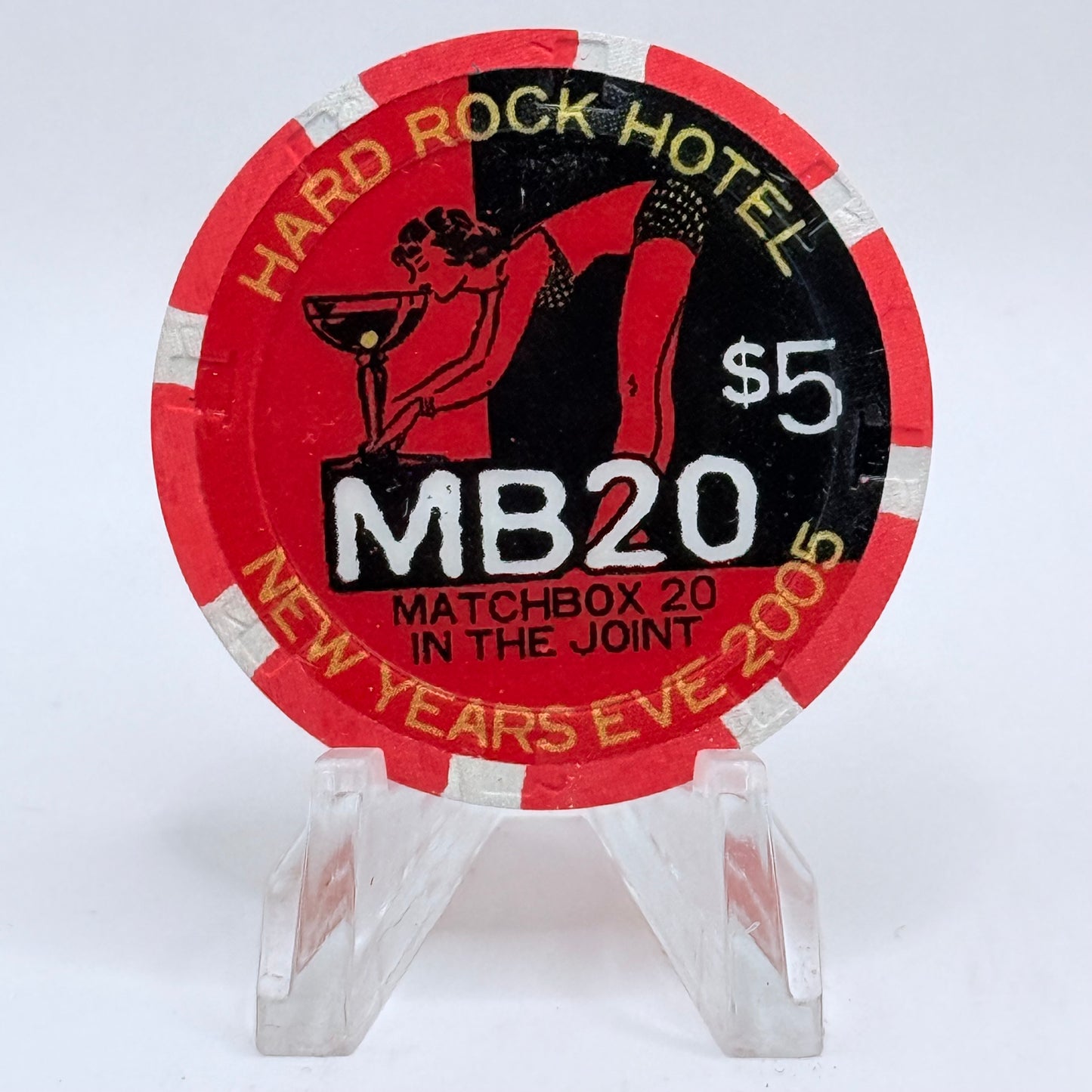 Hard Rock - Las Vegas Las Vegas Nevada 2004 'Matchbox 20 (New Years Eve)' LE $5 Casino Chip E7429